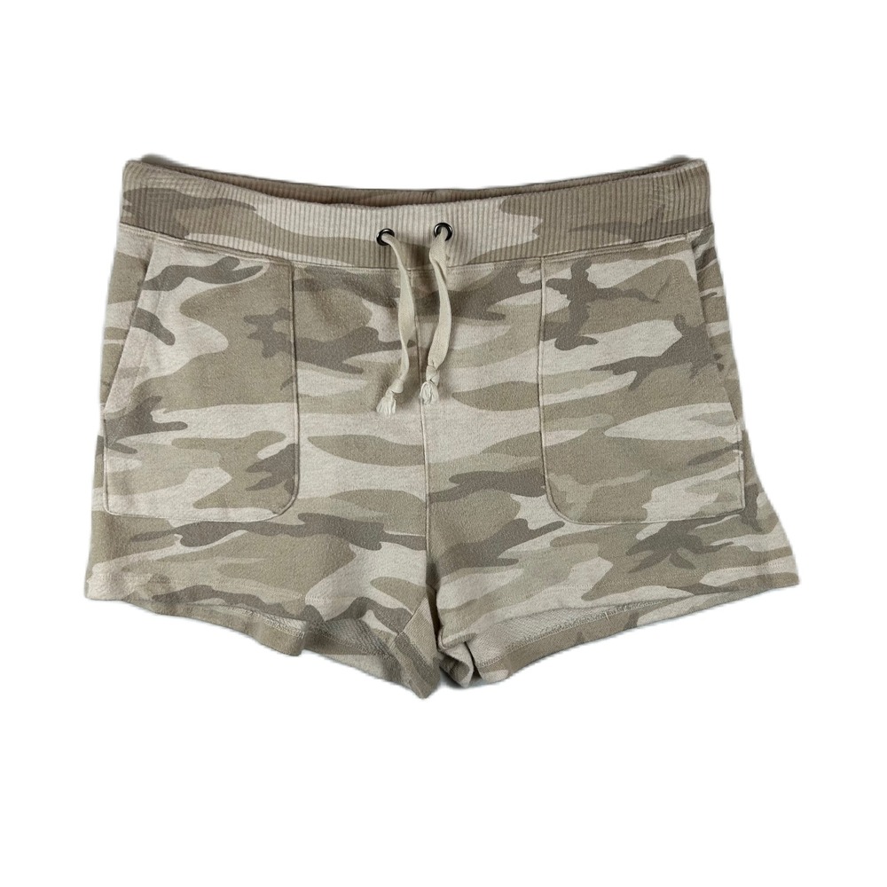 Rails Robin Oatmeal Camo Shorts Women's Large Drawstring Waist Pockets‎ Casual